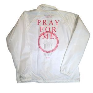 Kendrick Lamar DAMN Tour 2017 Pray For Me Windbreaker Jacket White Mens Large